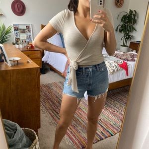 Beige tie top from urban outfitters